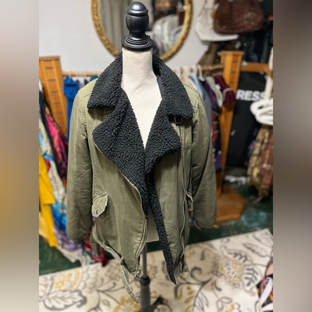 Green soft denim jacket
